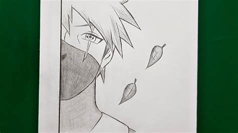 kakashi sketch|kakashi sketch half face.